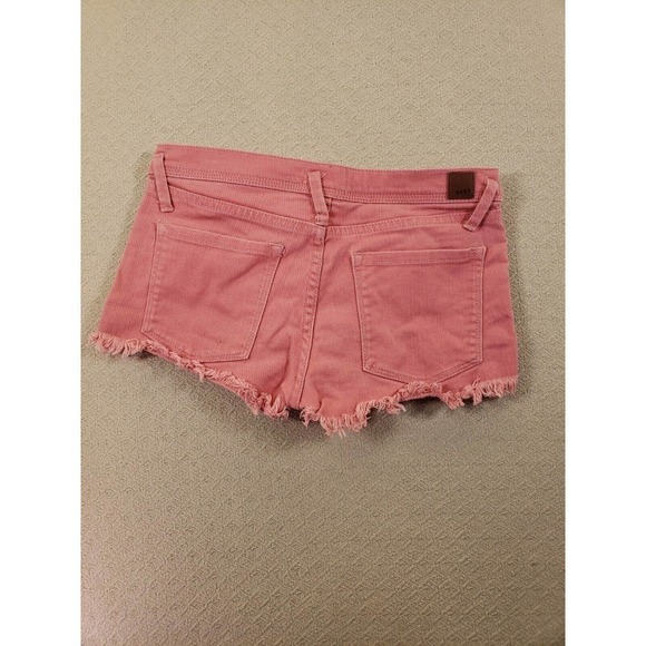 Roxy Denim Shorts Womens 5 Pink Lace Overlay Regular Fit Cut Off Shorts Zip Fly - Picture 6 of 7